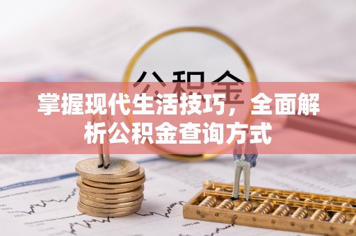 南阳掌握现代生活技巧，全面解析公积金查询方式