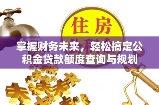 南阳掌握财务未来，轻松搞定公积金贷款额度查询与规划