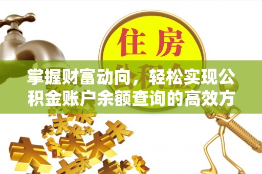 南阳掌握财富动向，轻松实现公积金账户余额查询的高效方式