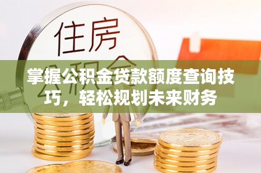 南阳掌握公积金贷款额度查询技巧，轻松规划未来财务