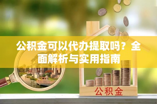 南阳公积金可以代办提取吗？全面解析与实用指南